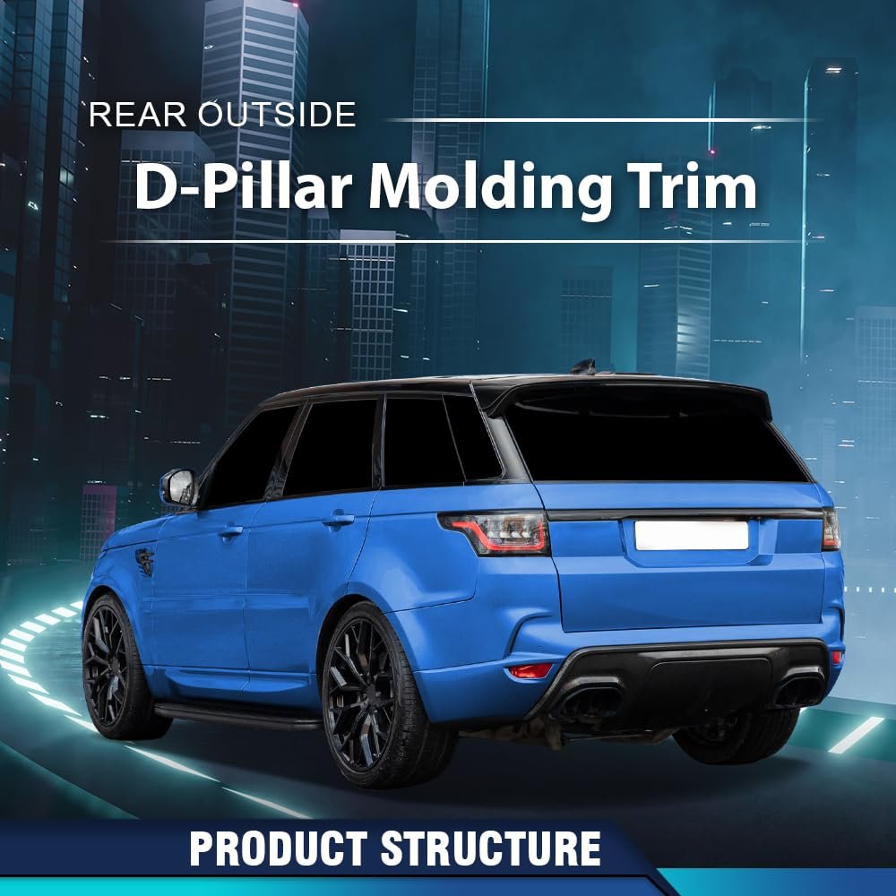 Rear Outside D Pillar Finish Molding Trims Left Right For Land Rover Range L405 2013-2021 Lr102624 Lr102625 Glossy Black