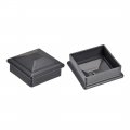 Uxcell Flat Top Post Cap For Fence Stair Handrail 90x90mm 3 5inch Plastic Black Gray