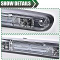 G-plus Led Third Brake Light Compatible With 07-14 Chevy Silverado Gmc Sierra 3rd Bar Cargo Type X Smoky Lens Chrome Housing