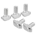 M6x12mm T Slot Drop-in Bolt 30pcs Carbon Steel Nickel Plated Hammer Head-bolt T Shape Stud Sliding Screw For 30 Series Aluminum 