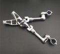 Xkh Group Motorcycle Chrome Long Angled Adjustable Peg Mounting Kit Flat End Footrest Foot Pegs For V-star Roadstar Suzuki