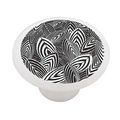 Zebra Print Leaves Decorative High Gloss Ceramic Drawer Knob 