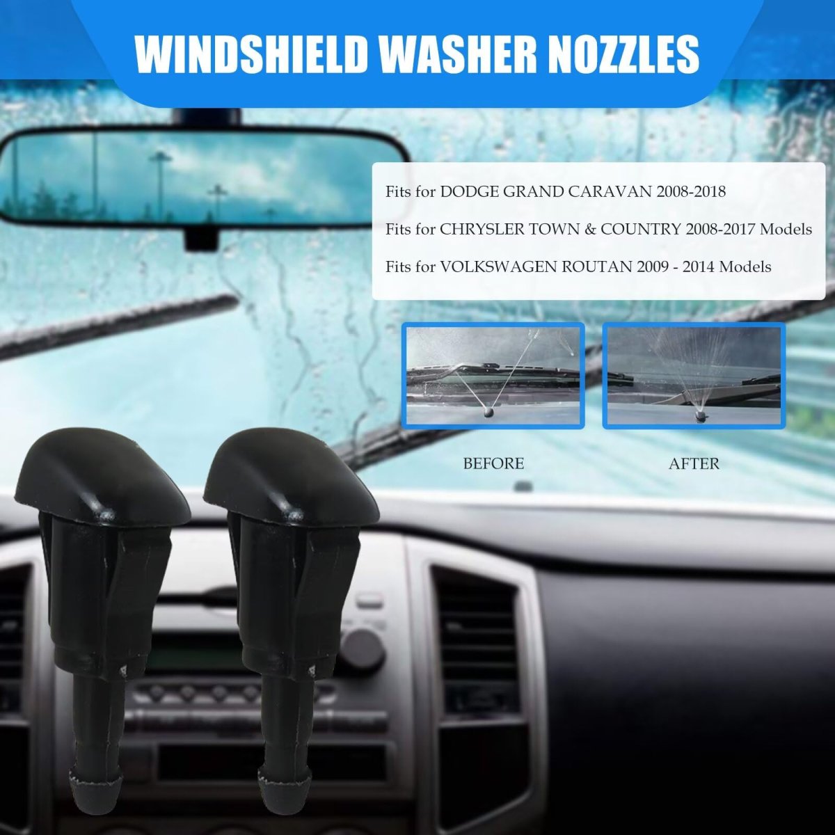 Windshield Washer Nozzle 5113049aa 4pcs