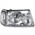 Ocpty Headlight Assembly Pair Replacement For 2001-2011 Ford Ranger Clear Lens Chrome Housing Reflector