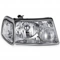 Ocpty Headlight Assembly Pair Replacement For 2001-2011 Ford Ranger Clear Lens Chrome Housing Reflector