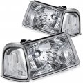 Ocpty Headlight Assembly Pair Replacement For 2001-2011 Ford Ranger Clear Lens Chrome Housing Reflector