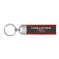 Ipick Image Made For Dodge Challenger R T Real Carbon Fiber Strap With Red Leather Stitching Edge Key Chain