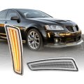 Front Bumper Side Marker Lights Parking Lamps For 2008 2009 Pontiac G8 And 2011 2017 Chevy Caprice Clear Lens Amber Led Left 