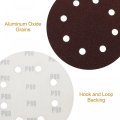 20pcs 7 Inch 8 Hole Hook And Loop Sanding Disc 80 Grit 150 Flocking Sandpaper Random Orbital Sander Papers