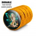 Pixy Girl Valve Stem Caps For Tire Rim Wheel Yellow Aluminum Schrader Type Air Covers With Rubber O Ring 4 Pieces 0 55 In Tall