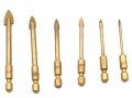 Driak 5pcs Tungsten Carbide Titanium Coated Glass And Tile Drill Bits Set For Ceramic Marble Mirror