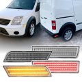 Front And Rear Side Marker Light Parking Lamps 4pc Set For 2010 2013 Ford Transit Connect Mini Cargo Van Clear Lens With Red 