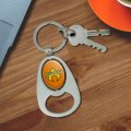 Graphics More Aquaman Logo Keychain Chrome Metal Spinning Oval Bottle Opener