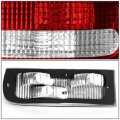 Auto Dynasty Pair Of Clear Red Lens Rear Brake Tail Lights Stick-on Reflectors For 300zx Z32