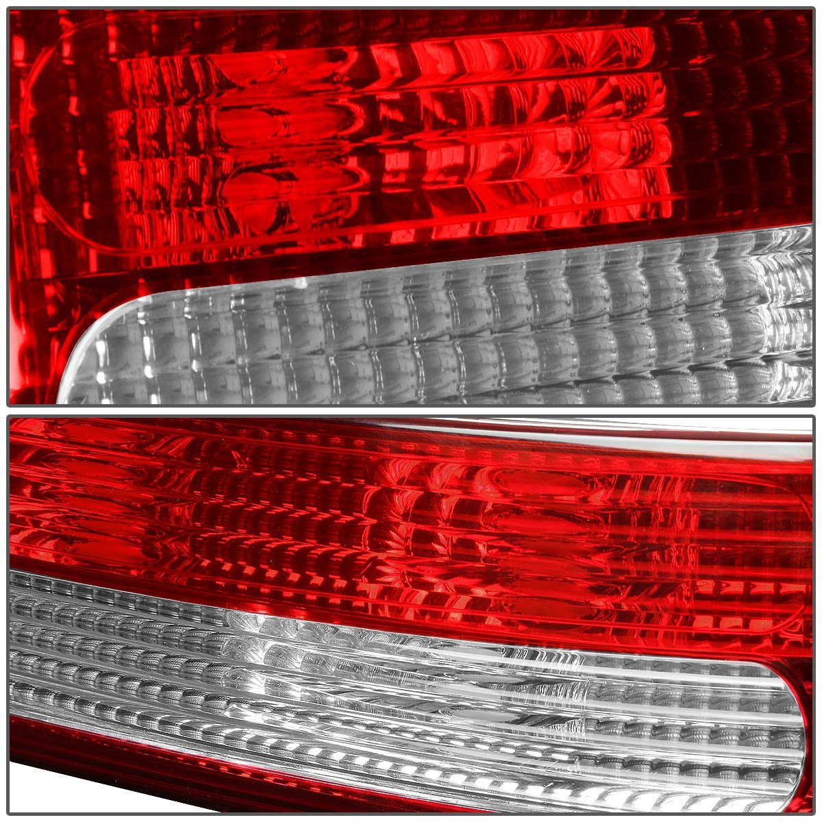 Auto Dynasty Pair Of Clear Red Lens Rear Brake Tail Lights Stick-on Reflectors For 300zx Z32