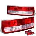 Auto Dynasty Pair Of Clear Red Lens Rear Brake Tail Lights Stick-on Reflectors For 300zx Z32 