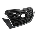 Front Bumper Grille Grill Assembly Upper Replacement For 2021 2022 2023 Kicks Black Abs Plastic With Chrome Finish Direct Fit