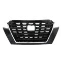 Front Bumper Grille Grill Assembly Upper Replacement For 2021 2022 2023 Kicks Black Abs Plastic With Chrome Finish Direct Fit