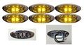 6 Long Haul 4 X1 5 Clear Amber Led Surface Mount Clearance Marker Light With Chrome Bezel Oval Oblong -good For Trucks Trailers 
