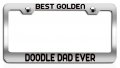Best Golden Doodle Dad Ever Chrome Metal License Plate Frame Universal Fit For Car Suv Truck Stainless Steel Tag Holder 12 5 X