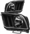 Aintier A Pair Of Automotive Headlight Assembly Fit Ford For Mustang 2005-2009 With Black Housing Clear Lens