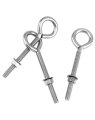 Eye Bolts 10 Pack 3 8 X 4 Stainless Steel Long Threaded Eyebolts With Nuts For Hanging Or Securing Cables
