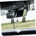 Wakauto Car Rearview Mirror Aesthetic Decoration Fluffy Dice For Bling Rhinestones Hanging Auto