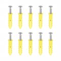 Uxcell 8x35mm Plastic Expansion Tube For Drywall With Screws Yellow 10pcs