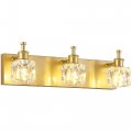 Presde Bathroom Vanity Lights Modern Crystal Gold 3 Fixtures Over Mirror Light For Exclude Bulb 