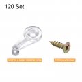 Uxcell 120set Glass Retainer Clips Kit 25mm Plastic Cabinet With Screws For Fixing 4mm Thick Doors Mirror Transparent