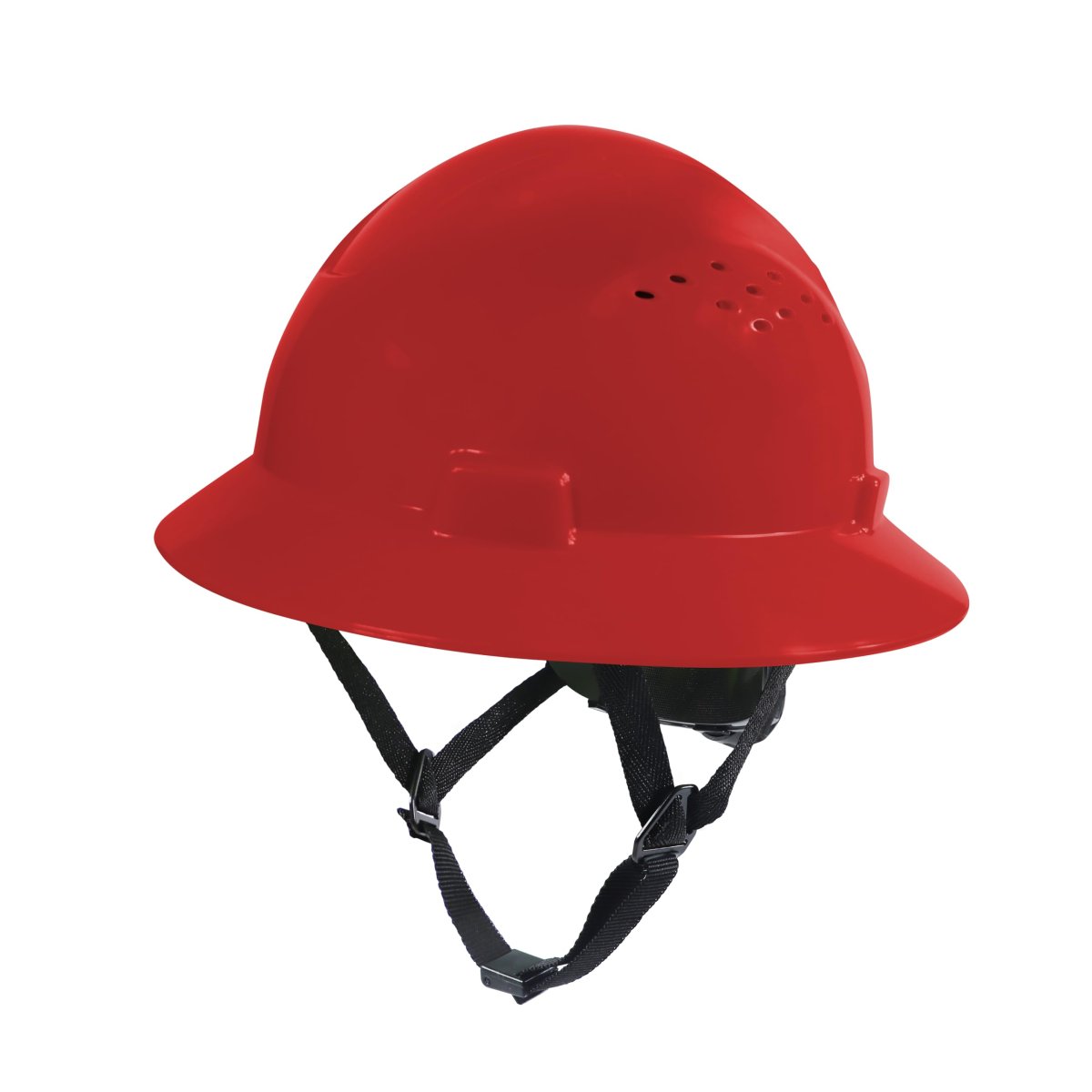Ansi Z89 1 2014 Osha Approved Safety Hard Hat Full Brim Vented Red Helmet With 4 Point Ratchet Suspension Impact Resistant For