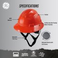 Ansi Z89 1 2014 Osha Approved Safety Hard Hat Full Brim Vented Red Helmet With 4 Point Ratchet Suspension Impact Resistant For