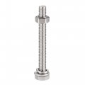 Uxcell M6 X 55mm Hex Head Screws Bolts Nuts Flat Lock Washers Kits 304 Stainless Steel Fully Thread Hexagon 10 Sets