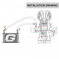 G-plus Universal 15 Row An10-10an Aluminum Engine Transmission Oil Cooler Kit Hose End