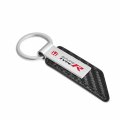 Ipick Image Compatible With Honda Red Logo Civic Type-r Carbon Fiber Texture Black Pu Leather Strap Key Chain