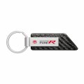 Ipick Image Compatible With Honda Red Logo Civic Type-r Carbon Fiber Texture Black Pu Leather Strap Key Chain