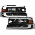 Tlaps 7422439820883 For 1999-2002 Chevy Silverado 2000-2006 Suburban Tahoe Drl Led Strip Bar Black Housing Headlights With 