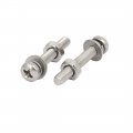 Uxcell M3x20mm 304 Stainless Steel Phillips Pan Head Bolt Screw Nut W Washer 25 Sets
