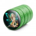 Pixy Girl Valve Stem Caps For Tire Rim Wheel Aluminum Green