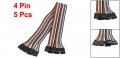 Uxcell 20cm 2 54mm 4 Pin Female To F F Connect Jumper Cable Line 5 Pcs