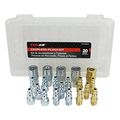 Exelair By Milton Ex0320mkit Air Coupler And Plug Accessory Kit 1 4 M-style Steel Brass Couplers Plugs 20-piece 