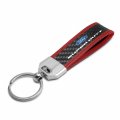 Ipick Image Made For Ford Super-duty Real Carbon Fiber Strap With Red Leather Stitching Edge Key Chain