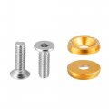 X Autohaux 10pcs Fender Washer Bumper M6 Bolts Engine Bay Dress Up Kit Aluminum Yellow