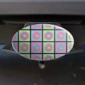 Retro Cute Yummy Donuts Pattern Oval Tow Trailer Hitch Cover Plug Insert