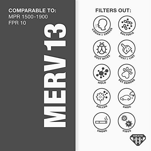 Aerostar 14x20 Merv 13 Pleated Air Filter Ac Furnace Pack Actual Size 1 2 X 19 1 2 3 4