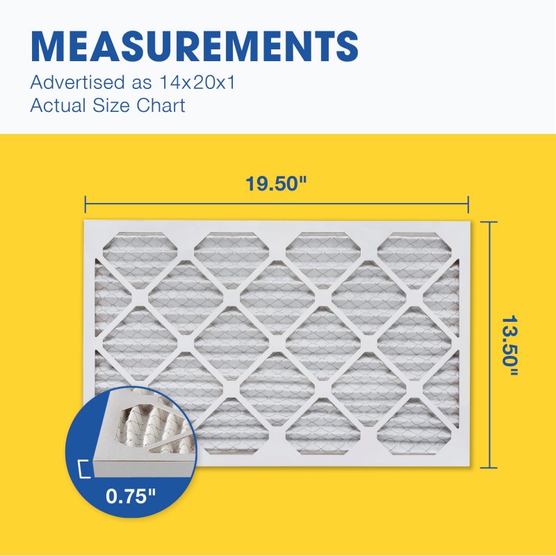 Aerostar 14x20 Merv 13 Pleated Air Filter Ac Furnace Pack Actual Size 1 2 X 19 1 2 3 4