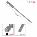 Uxcell 10 Pcs 3mm Slotted Tip Magnetic Flat Head Screwdriver Bits 1 4 Inch Hex Shank 4-inch Length S2 Power Tool