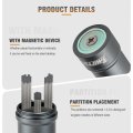 Tungsten Electrode Holder For Tig Welding With 3 Section Divider And Magnetic Base Aluminum Storage Tube Rods Titanium Gray