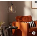 Ge 36725 Vintage Style Led Light Bulb 60 Watt Equivalent Amber Finish T9 Shape Edison Dimmable Meandering Spiral Filament