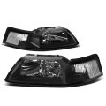 Dna Motoring Hl-oh-fm99-bk-cl1 Black Housing Headlights Replacement For 99-04 Ford Mustang 